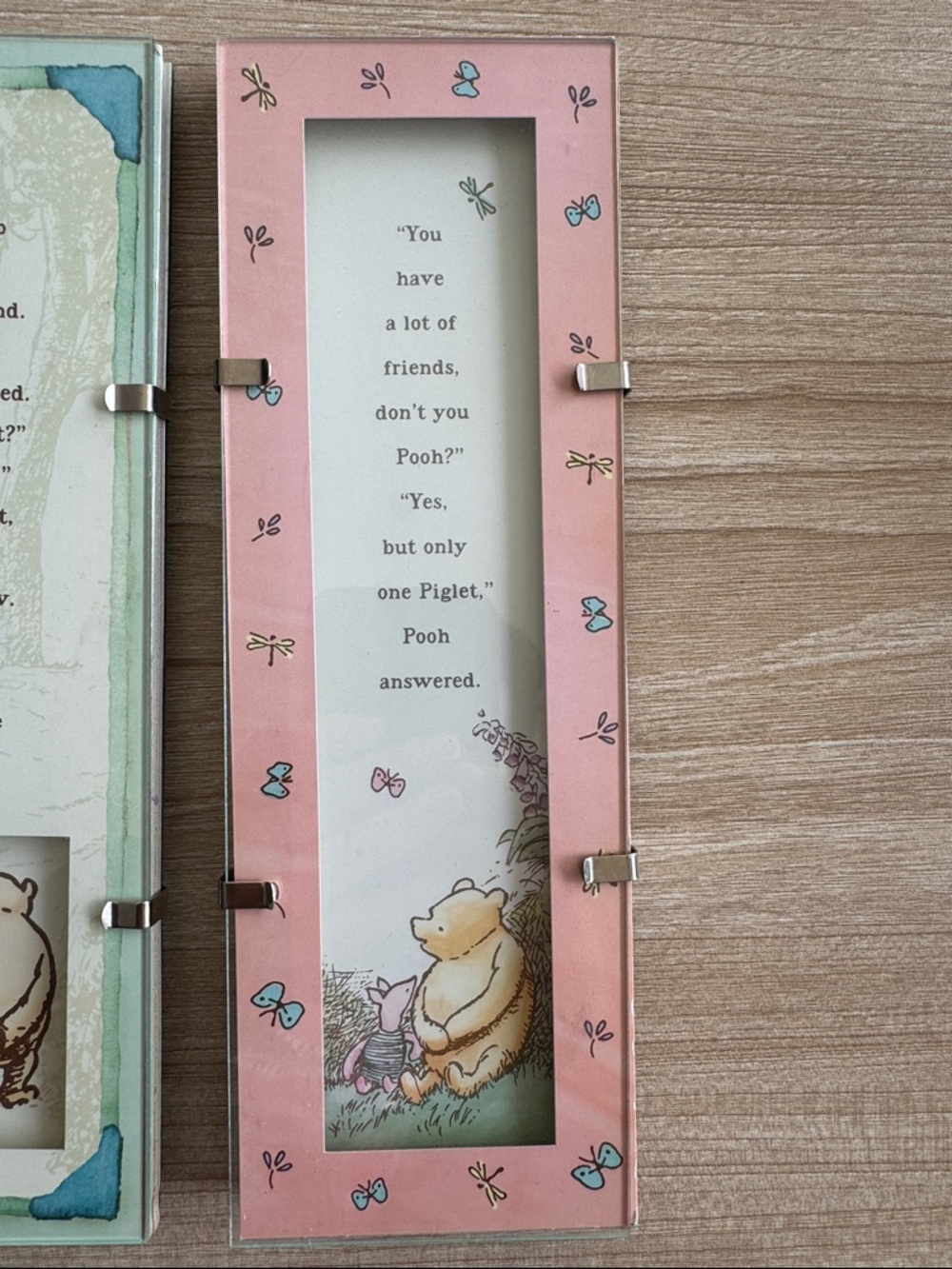Vintage Disney Classic Pooh & Piglet Bookmark Set – Quote Frame Style - Picture 8 of 12